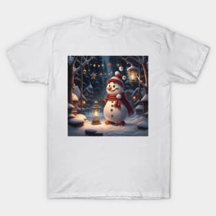 Snowman at christmas camp T-Shirt